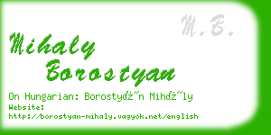 mihaly borostyan business card